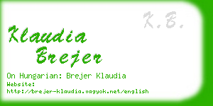 klaudia brejer business card